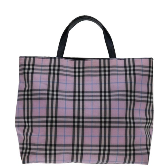 BURBERRY Nova Check Hand Bag Nylon Pink Auth - Picture 3 of 16